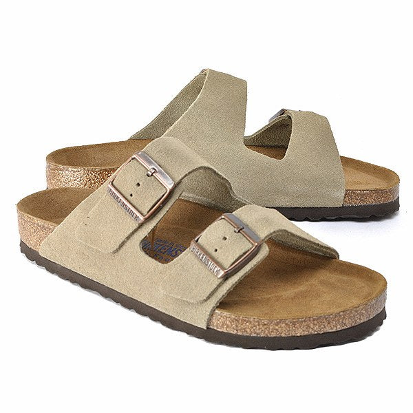 Birkenstock 951301 Men's Arizona Soft Footbed Taupe Suede Sandals