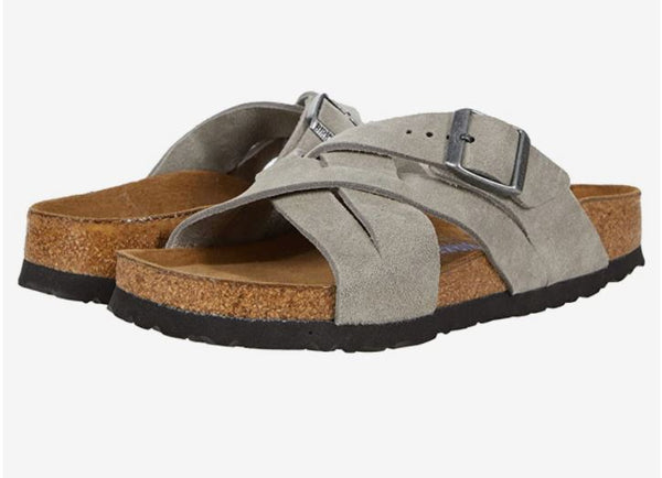 Birkenstock Lugano Soft Footbed Stone Coin Suede 43 Men’s size 11 LUGANO SUEDE LEATHER - STONE COIN - Beyond The Rainbow main image 3