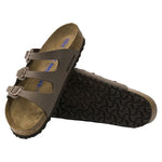 Birkenstock Florida, Women's Burkibuc /Mocha        (Soft Footbed)